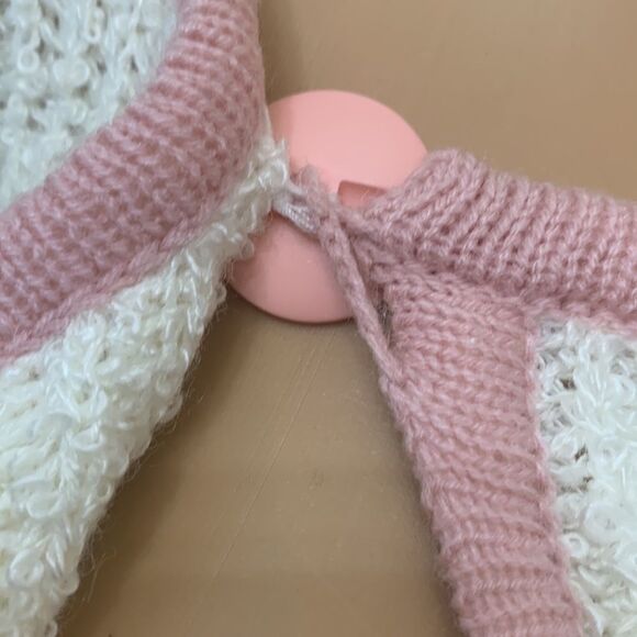 Laura Gayle Large 💯 Acrylic Machine Wash 2 Button Front Pretty In Pink Sweater - Picture 5 of 12